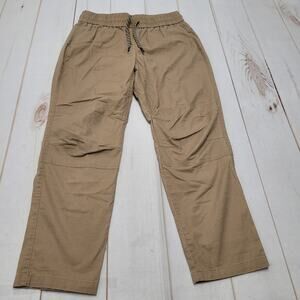 Eddie Bauer pull on articulated knee tan ripstop pants straight leg gorpcore
